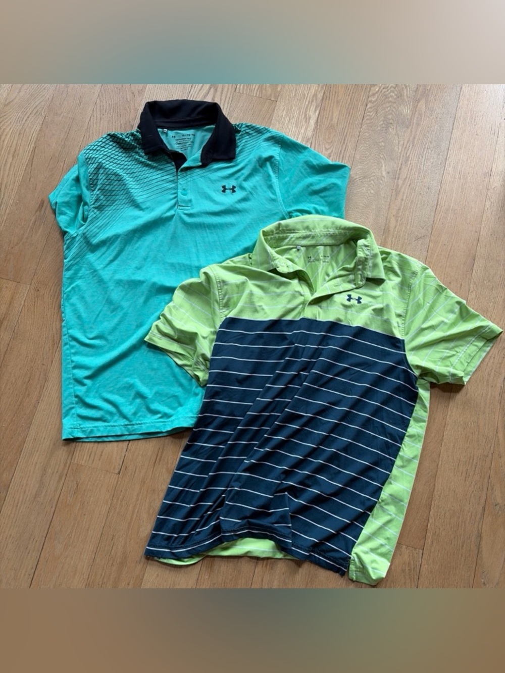 Under Armour Lot Of 2 Men's Tech Golf Polo shirts XL Blue Casual Short Sleeve